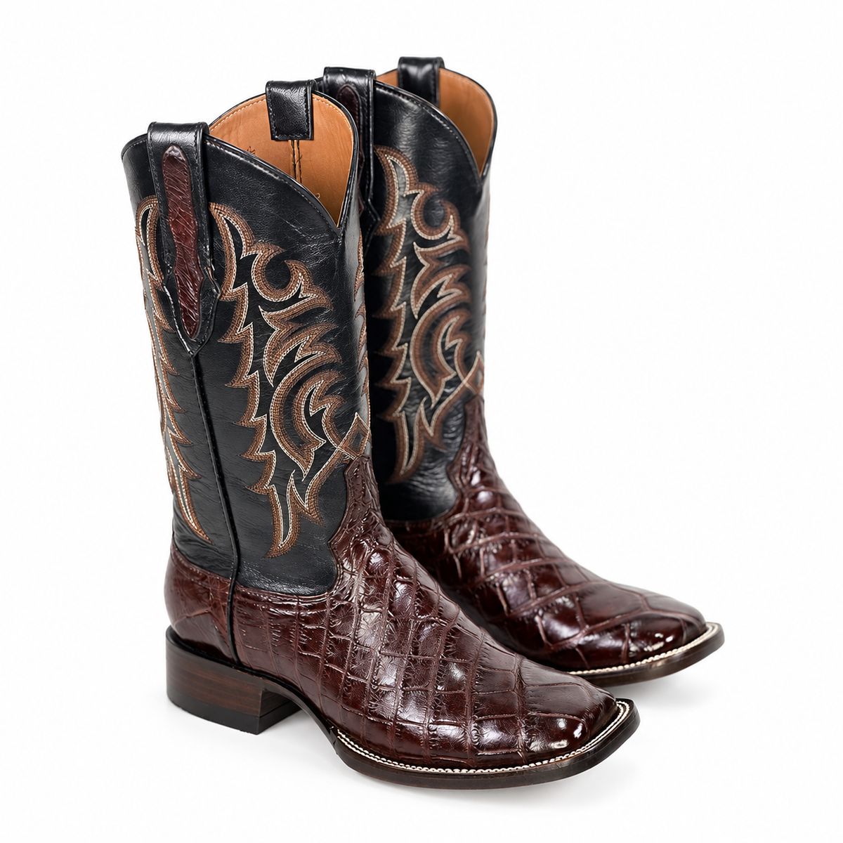 The Andice — Alligator Square Toe Men's Cowboy Boot, profile view