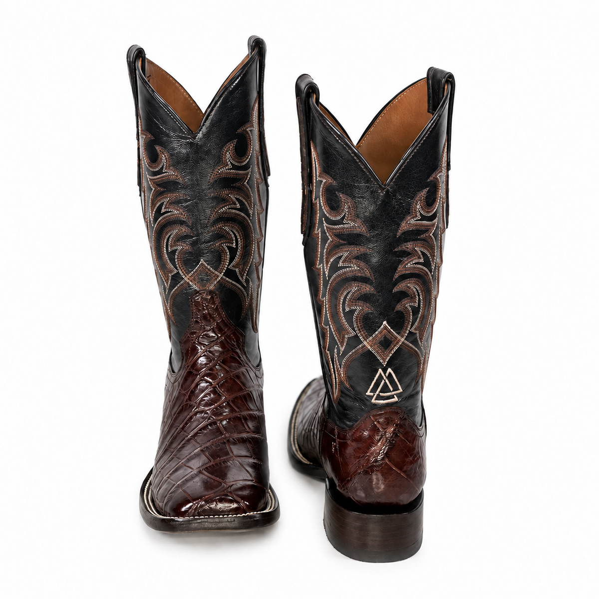 The Andice — Alligator Square Toe Men's Cowboy Boot, front and side view