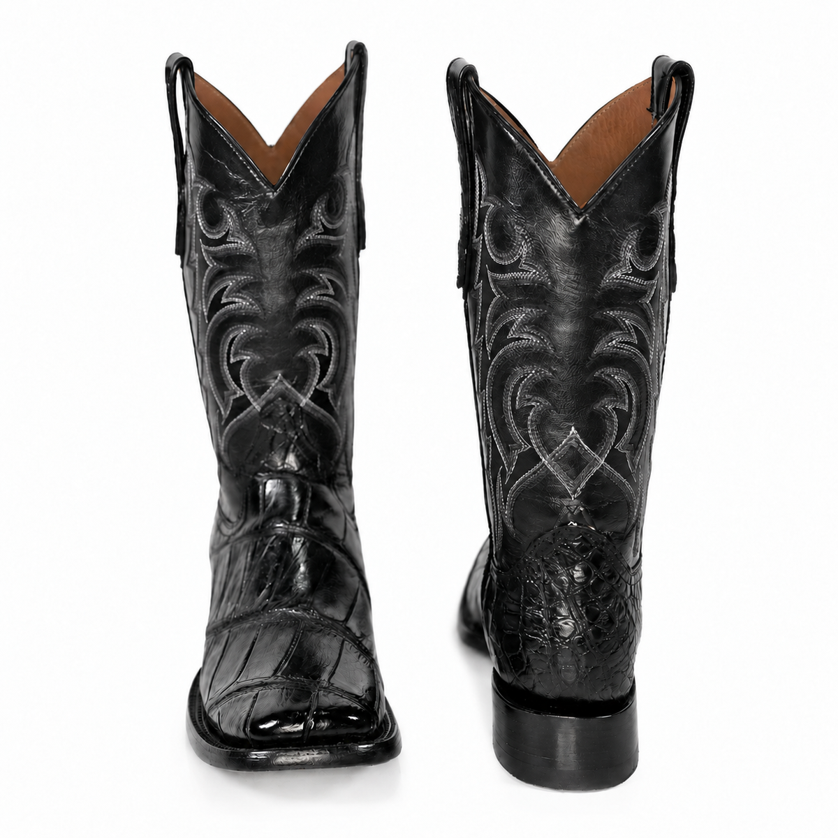 The Andice — Alligator Square Toe Men's Cowboy Boot, detail view