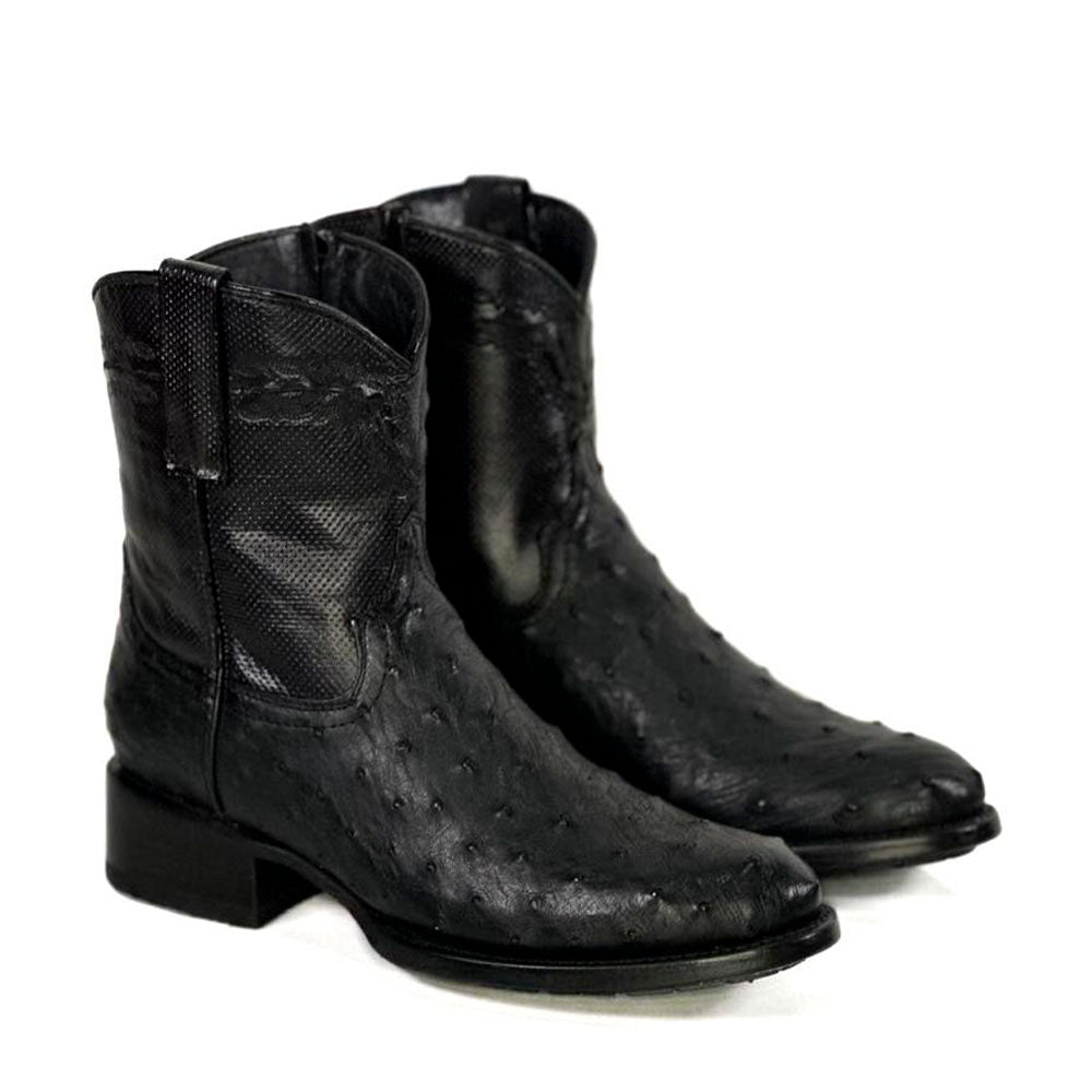 Black Dust Rider Booties — handmade western boots by Cuadra Piedreros