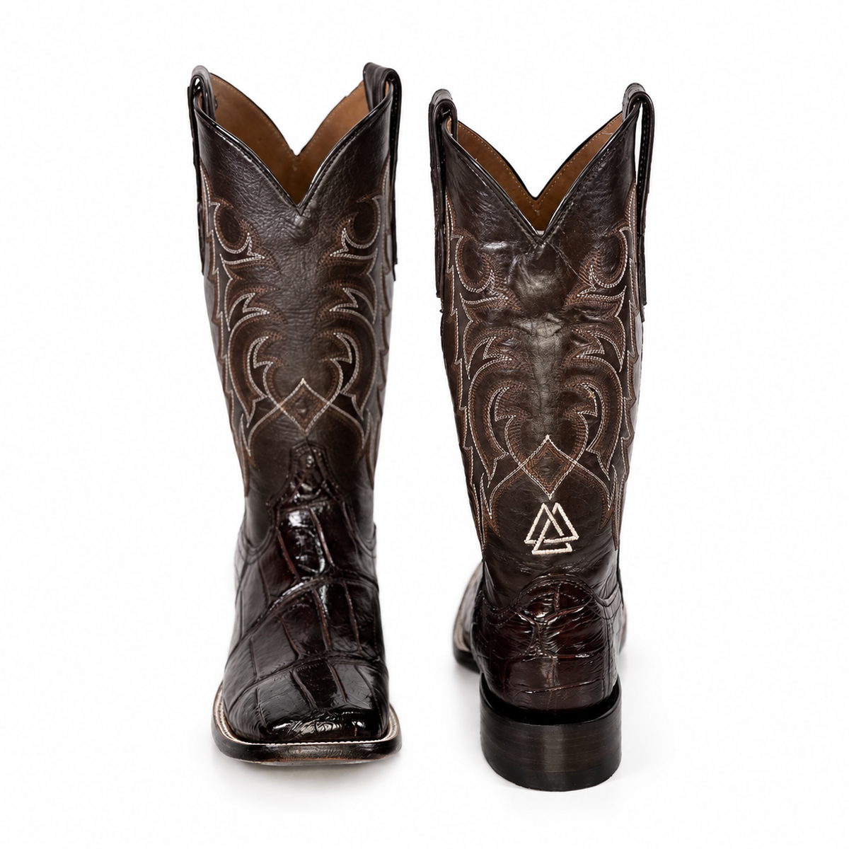 The Andice — Alligator Square Toe Men's Cowboy Boot, angled view