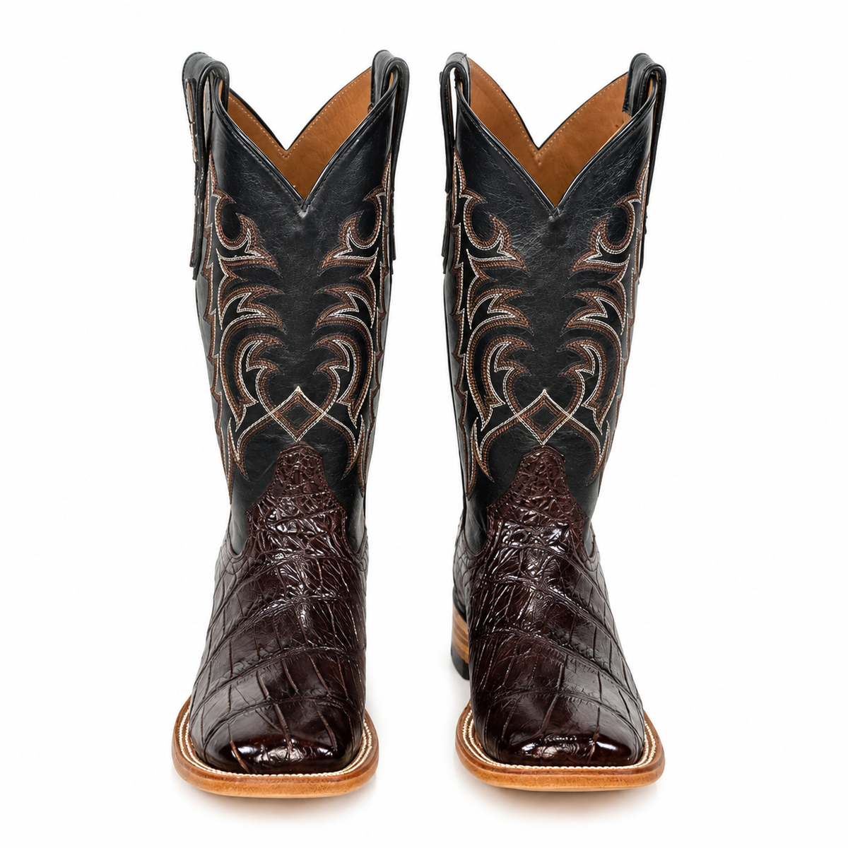 The Andice — Alligator Square Toe Men's Cowboy Boot, detail view