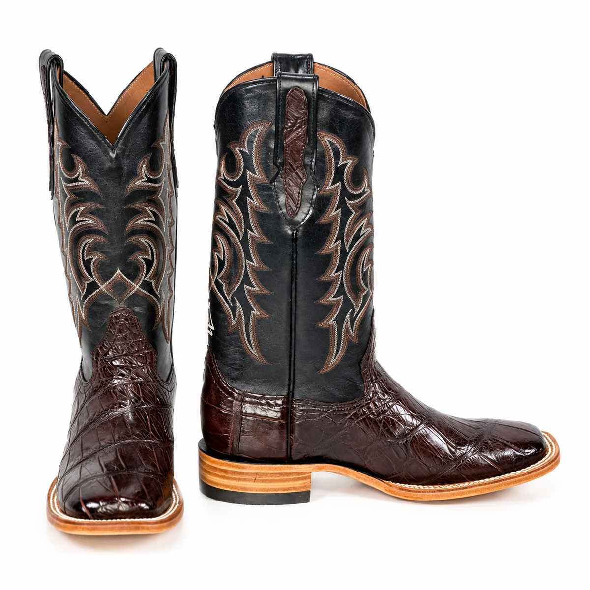 The Andice — Alligator Square Toe Men's Cowboy Boot, profile view