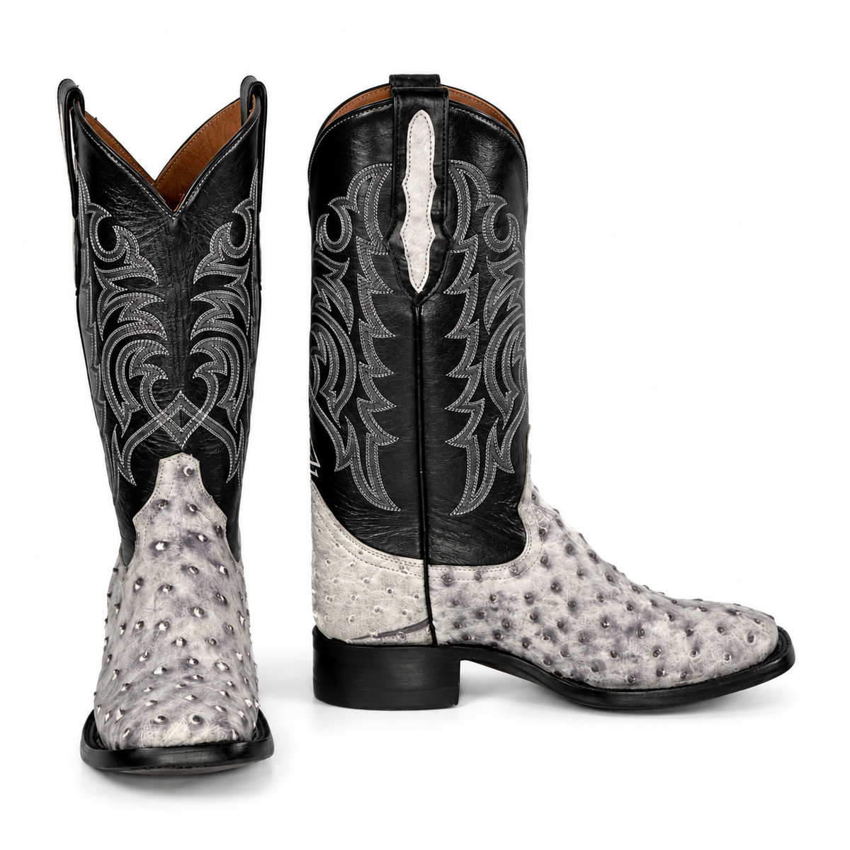 The Maxdale — Ostrich Square Toe Men's Cowboy Boot, detail view