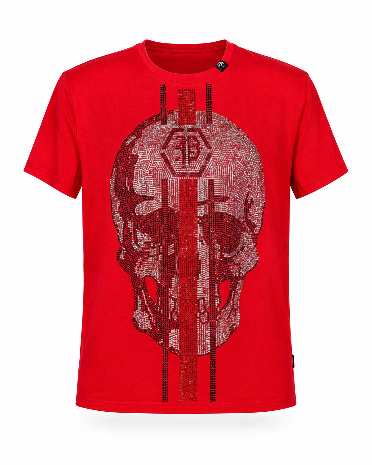 Stripe Skull T-Shirt — Western Tee, front and side view