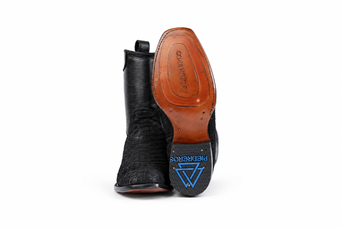 The Marfa Python Nobuck Zip Roper - Black