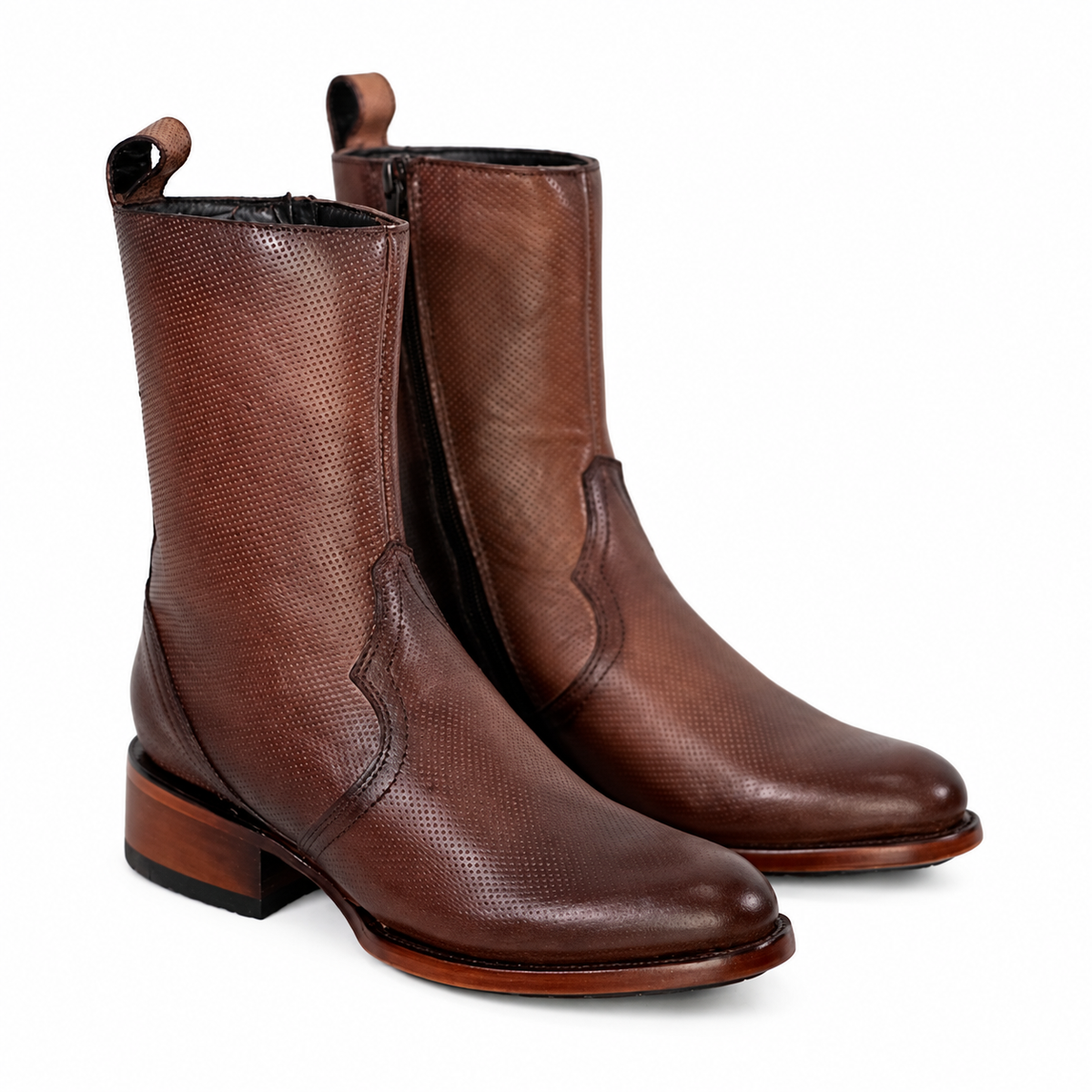 The Moody — Leather Round Toe Men's Cowboy Boot, side view