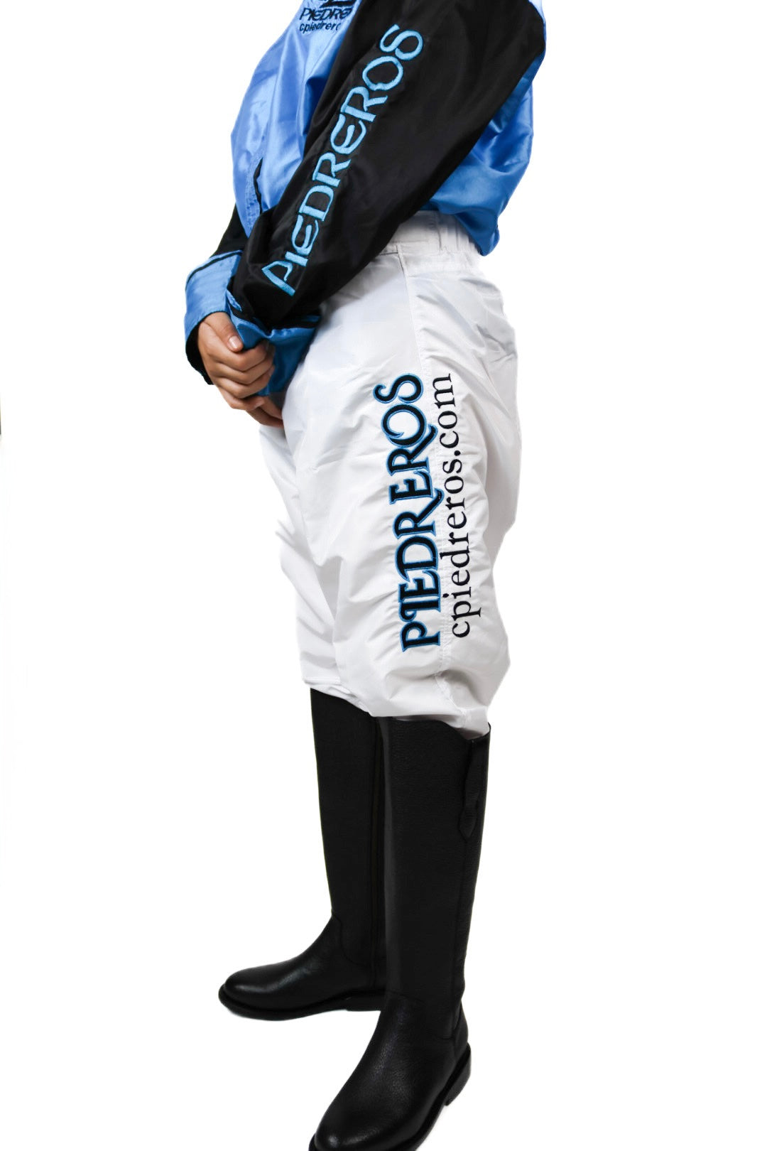 blue and white jockey pants