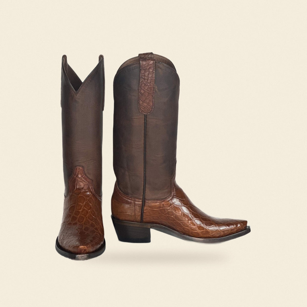 The Fernanda — Alligator Snip Toe Women's Cowboy Boot, front and side view