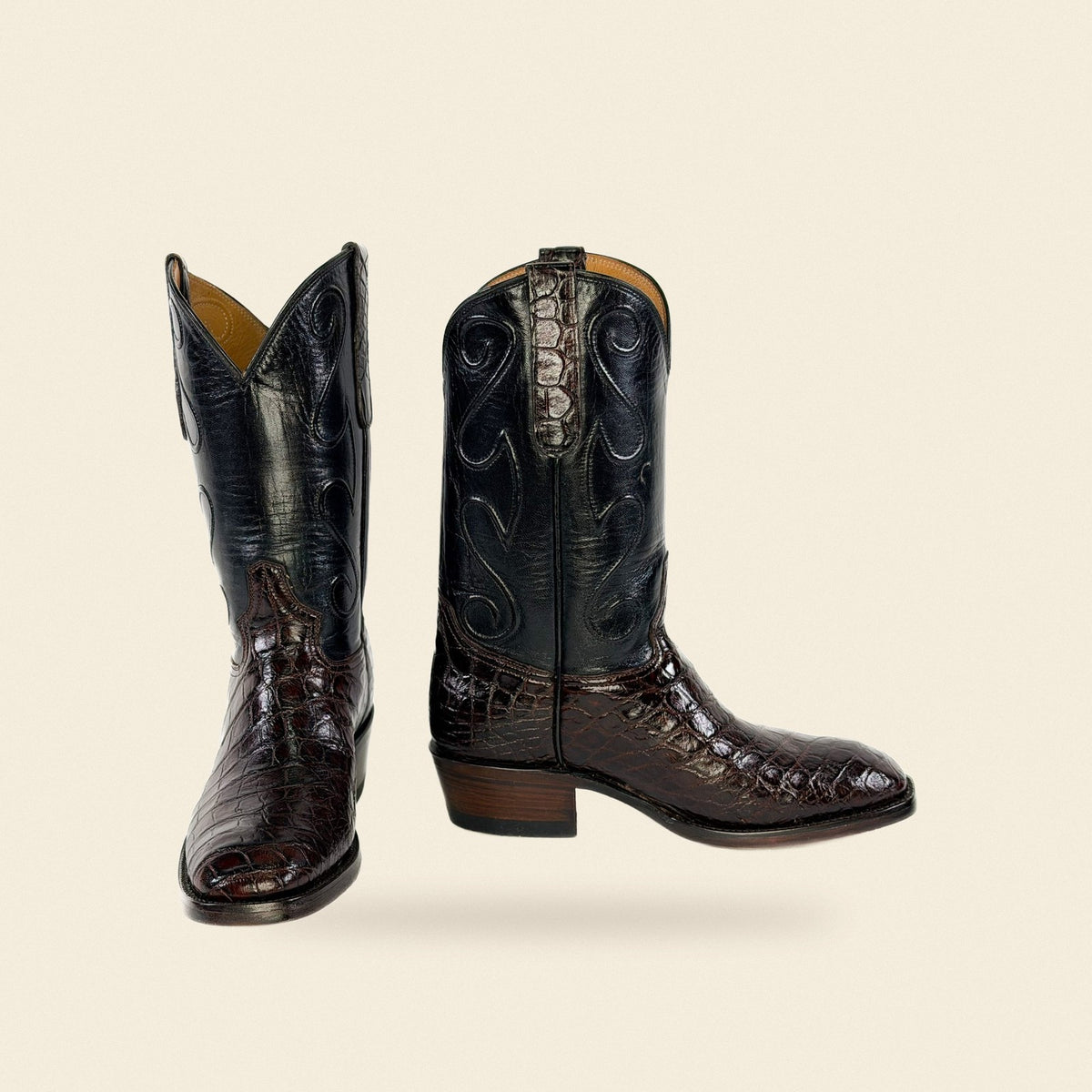 The Bremond — Alligator Men's Cowboy Boot, front and side view