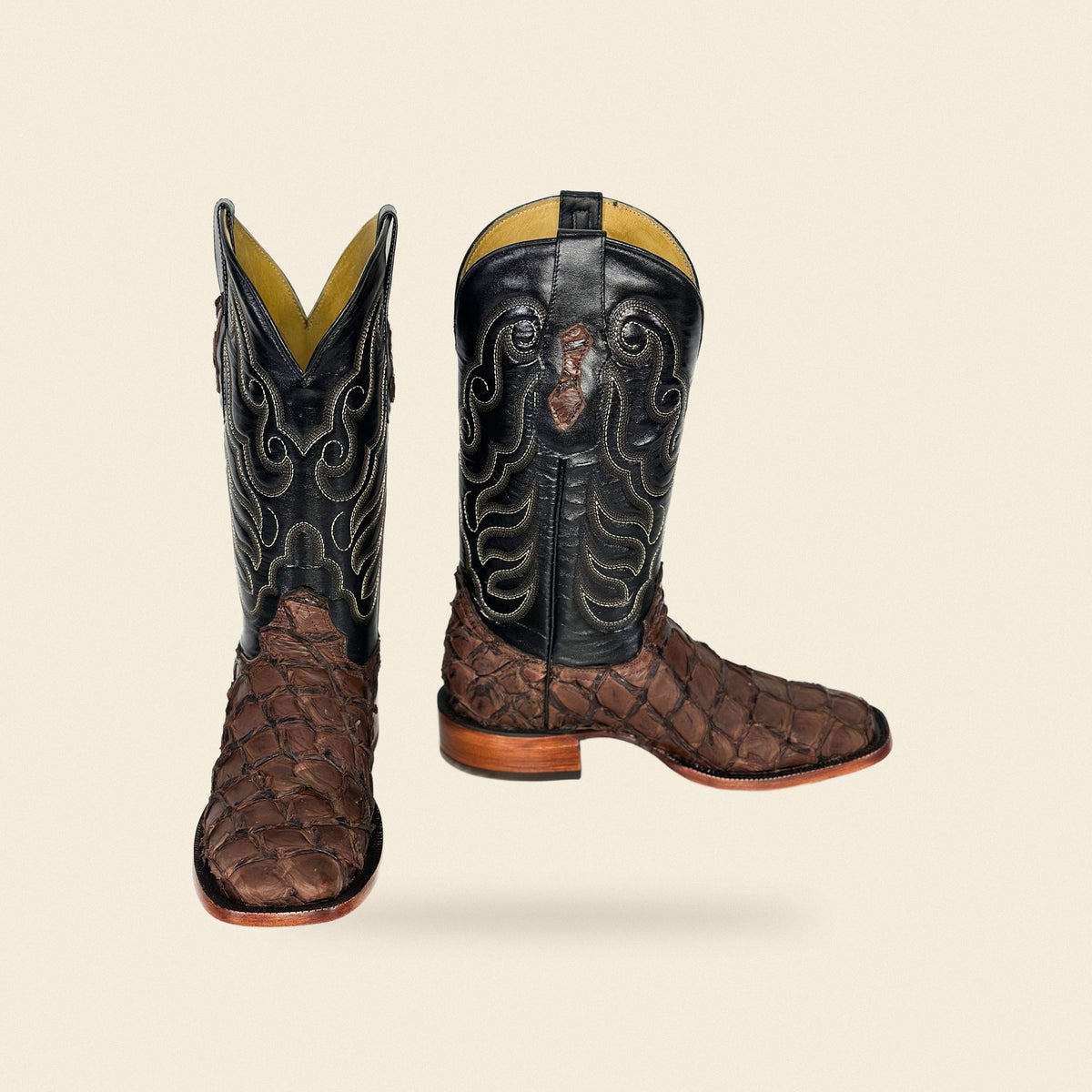 The Streetman — Fish Skin Men's Cowboy Boot, front and side view