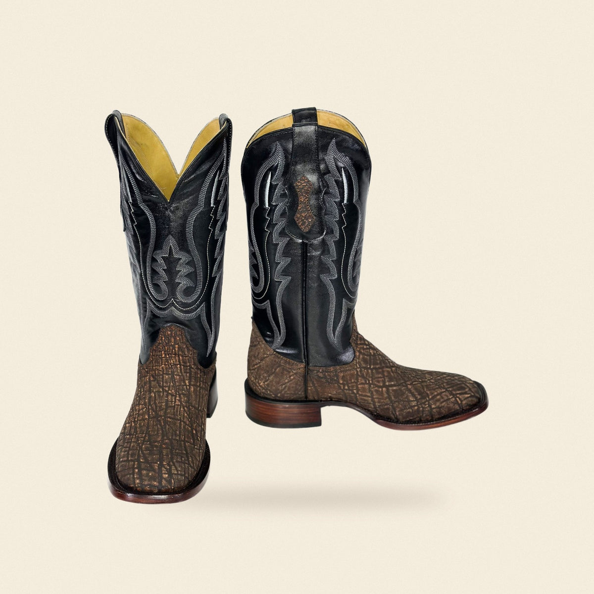 The Oakwood — Elephant Men's Cowboy Boot, front and side view