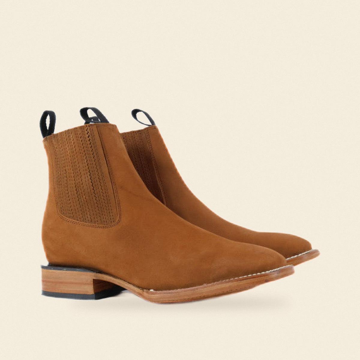The Hockley — Leather Square Toe Men's Cowboy Boot, front and side view