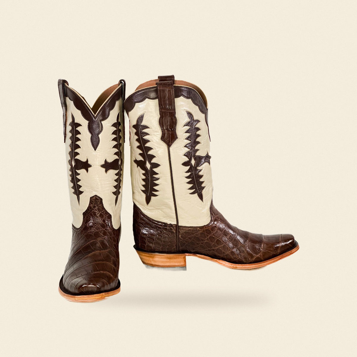 The Flatonia — Leather Men's Cowboy Boot, front and side view