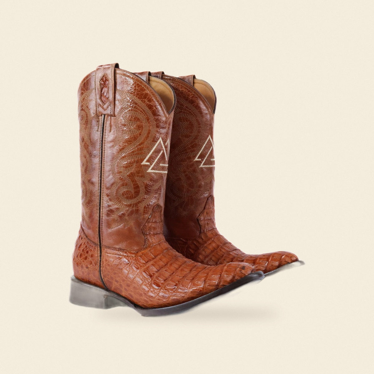 The Brookshire — Lizard Square Toe Men's Cowboy Boot, front and side view