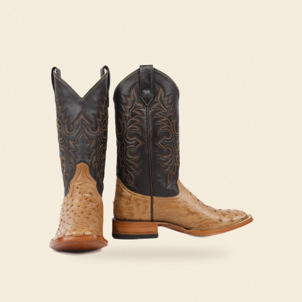 The Henderson — Leather Men's Cowboy Boot, front and side view