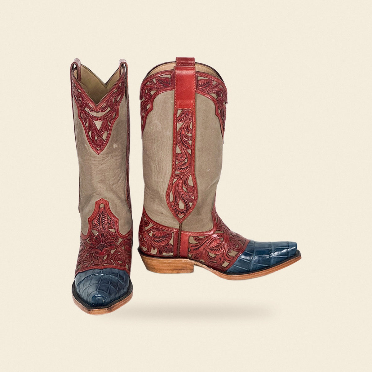 The Carolina — Alligator Square Toe Women's Cowboy Boot, front and side view