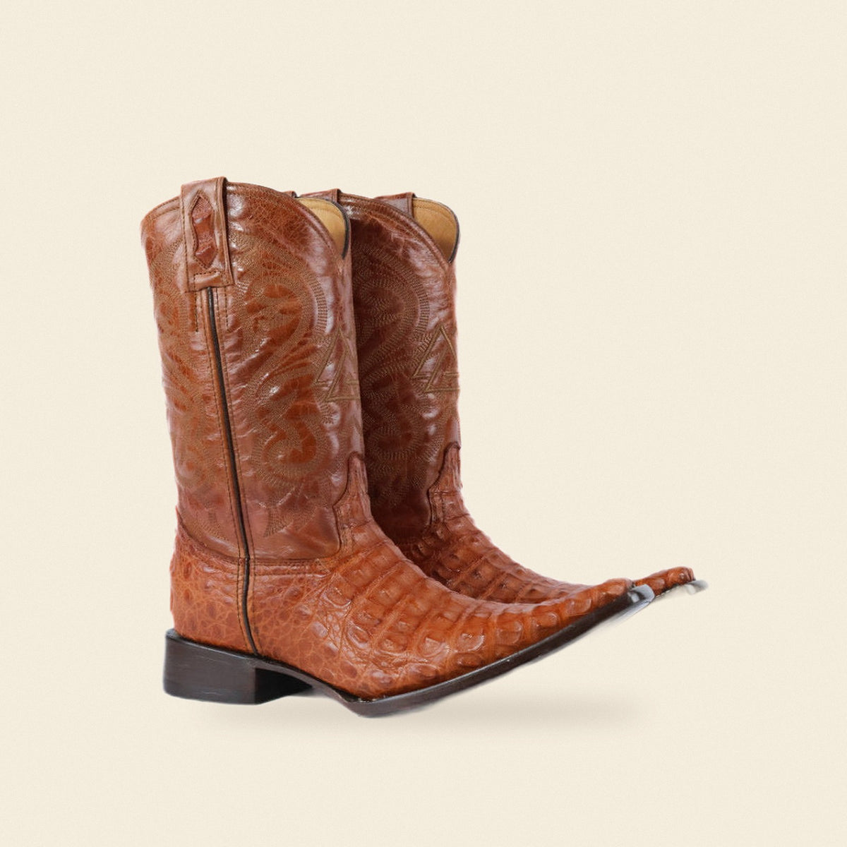 The Weston — Crocodile Snip Toe Men's Cowboy Boot, front and side view