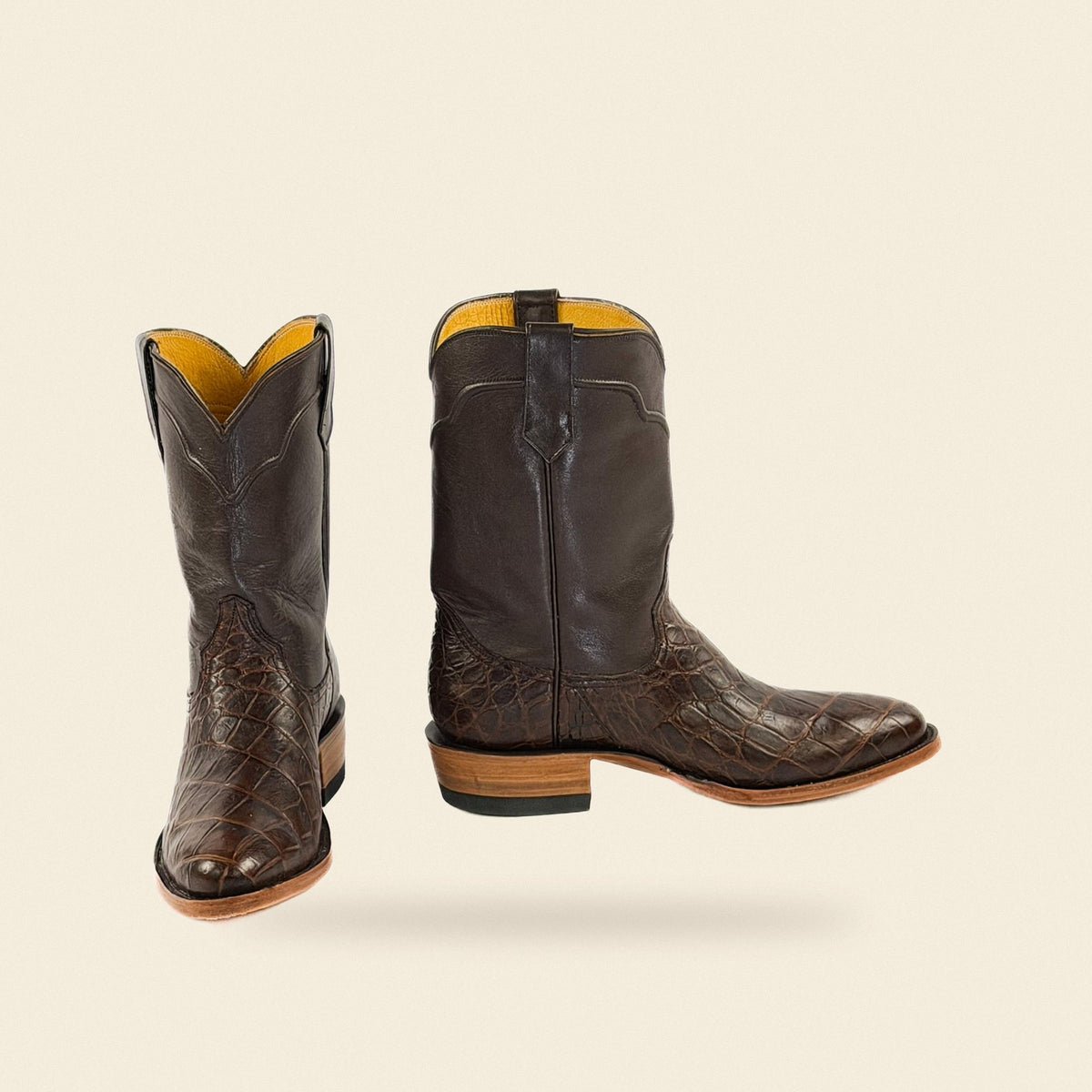 The Smithville — Leather Square Toe Men's Cowboy Boot, front and side view