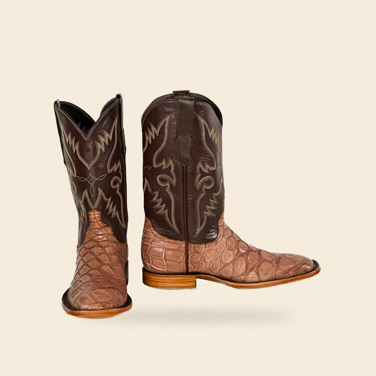 The Weimar — Leather Men's Cowboy Boot, front and side view