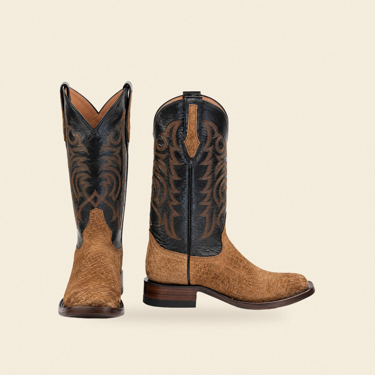 The Glen Rose — Hippo Square Toe Men's Cowboy Boot, front and side view