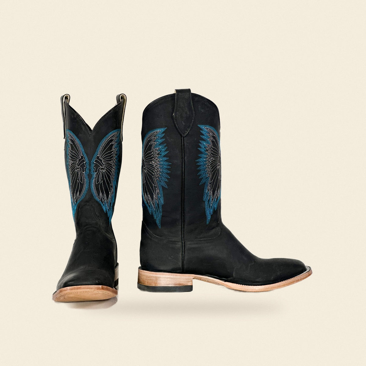 The Wellborn — Leather Men's Cowboy Boot, front and side view
