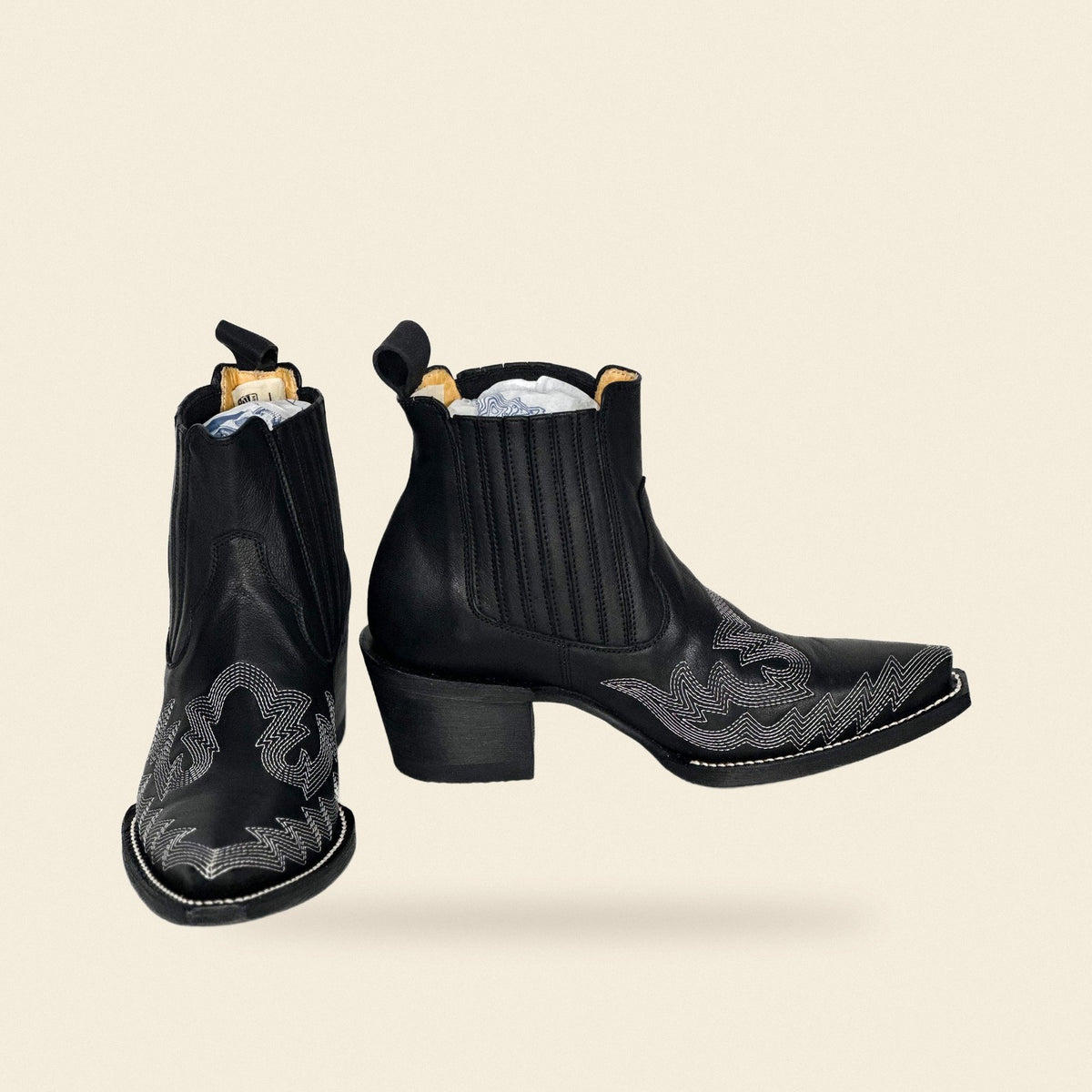 The Viviana — Leather Women's Cowboy Boot, front and side view