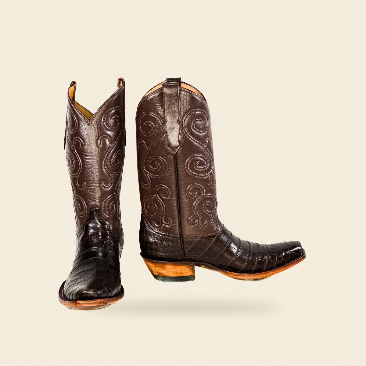 The Kosse — Alligator Men's Cowboy Boot, front and side view
