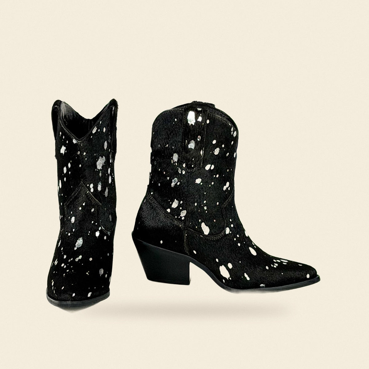 The Ofelia — Leather Square Toe Women's Cowboy Boot, front and side view