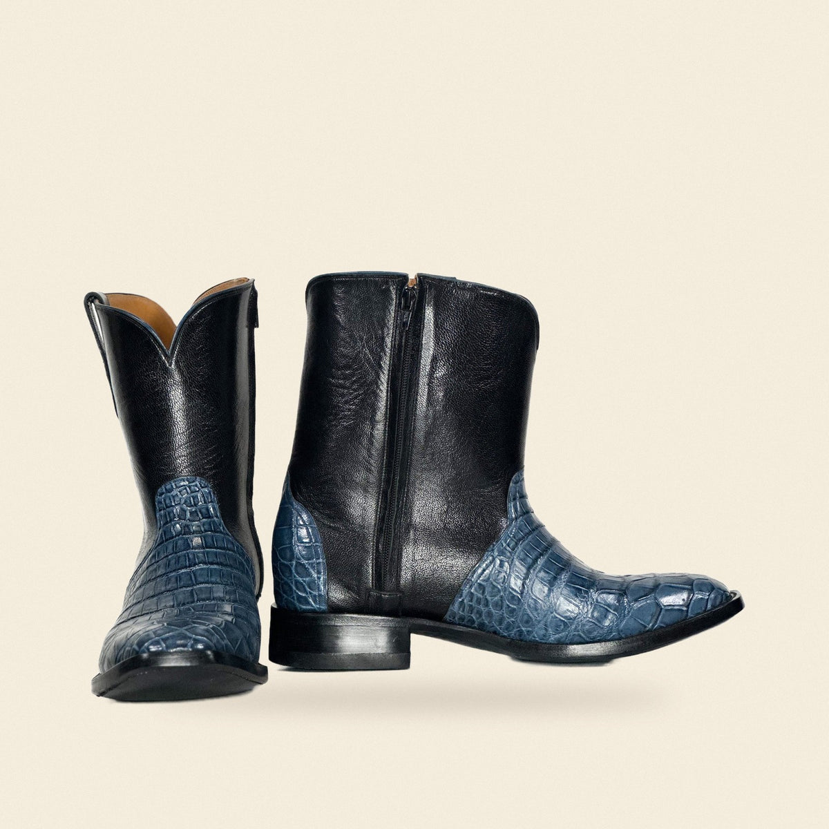 The Grapeland — Alligator Men's Cowboy Boot, front and side view