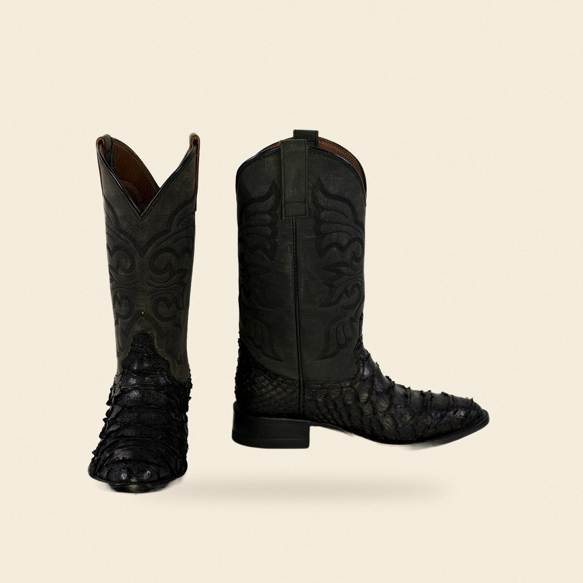 The Dublin — Python Men's Cowboy Boot, front and side view