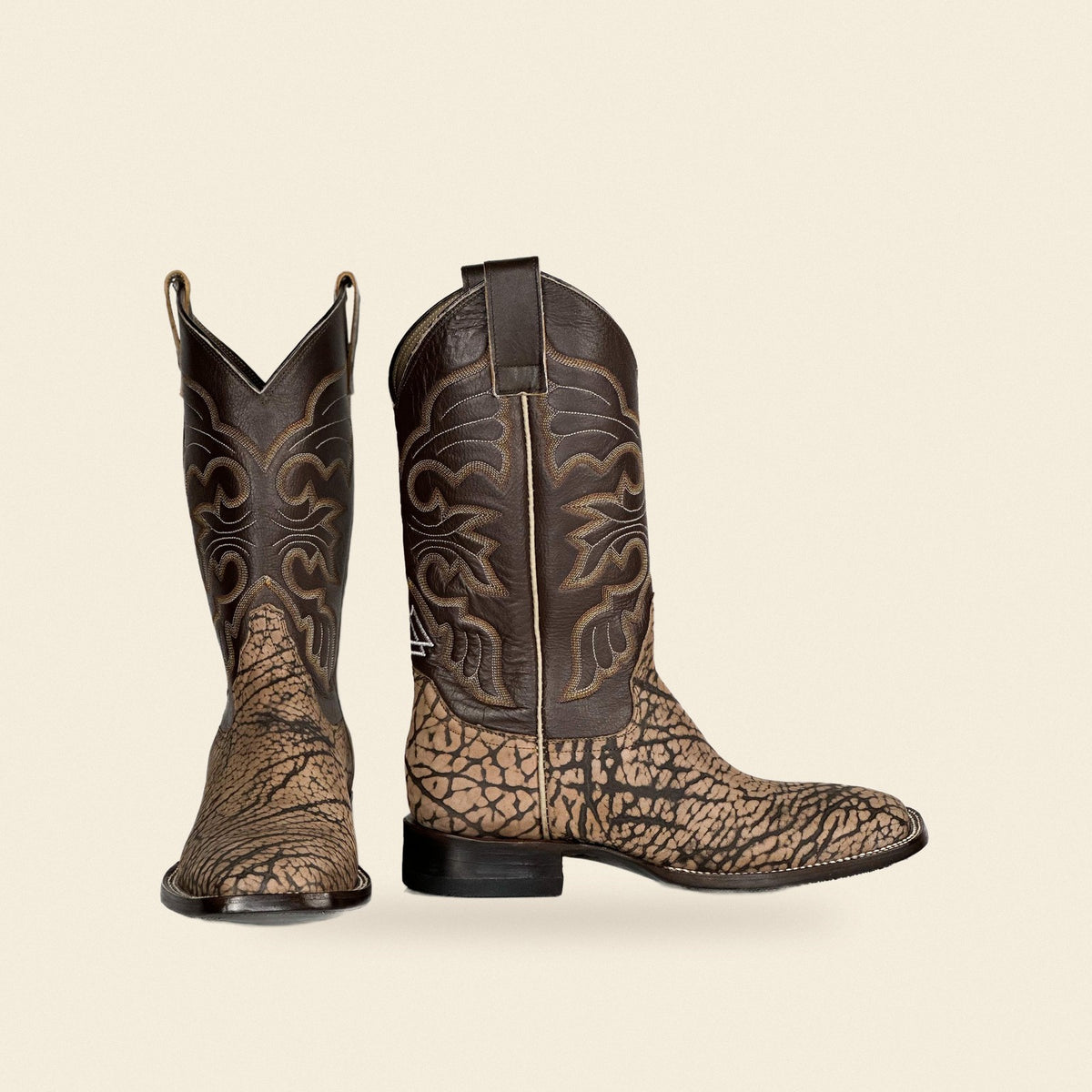 The Forney — Bull Neck Leather Men's Cowboy Boot, front and side view