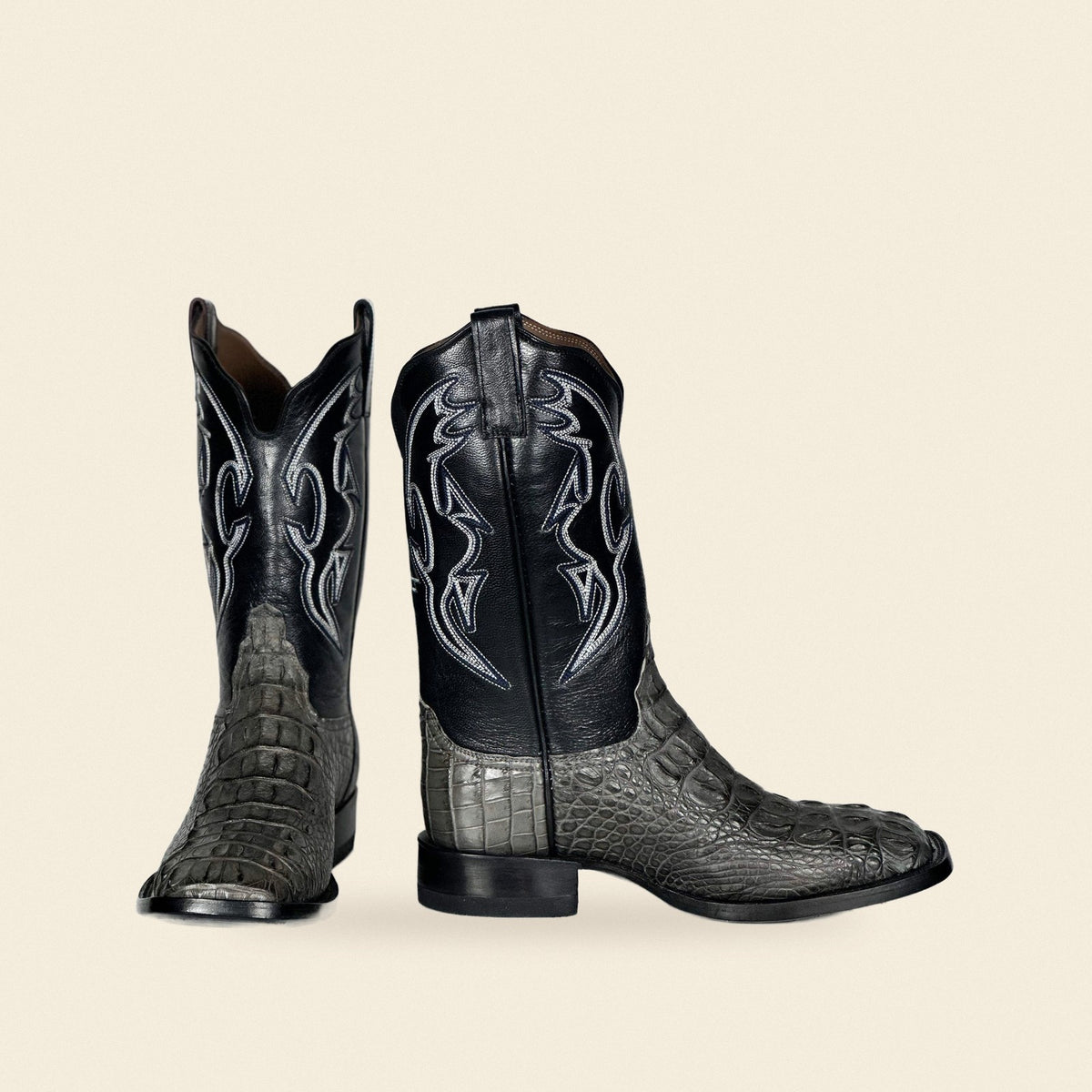 The Wheelock — Crocodile Men's Cowboy Boot, front and side view