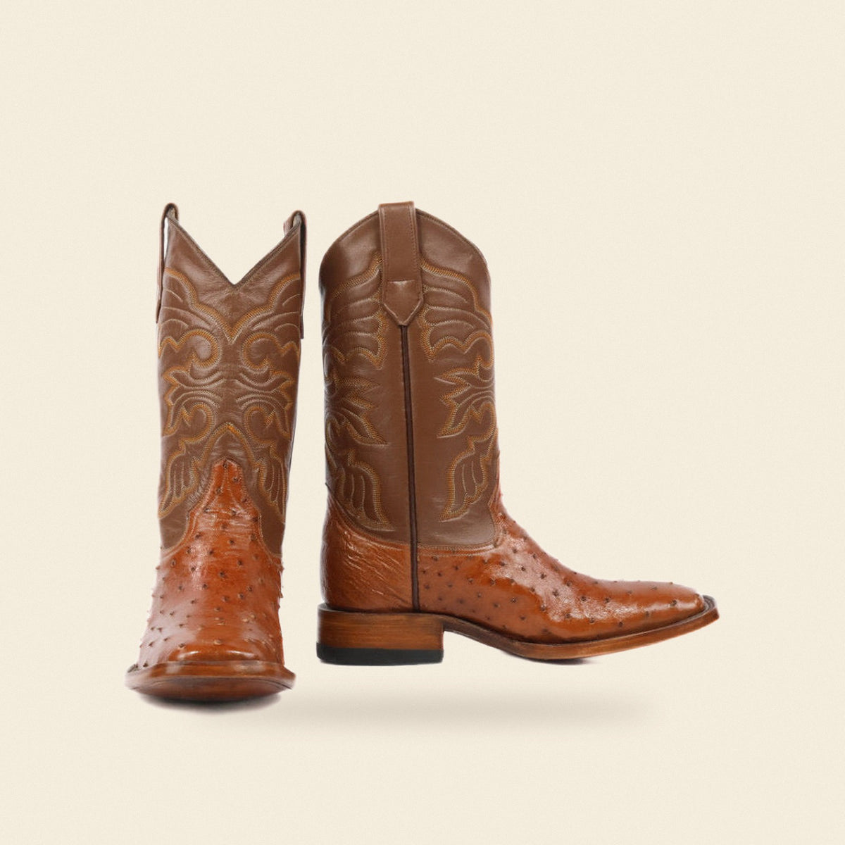 The Ganado — Ostrich Men's Cowboy Boot, front and side view