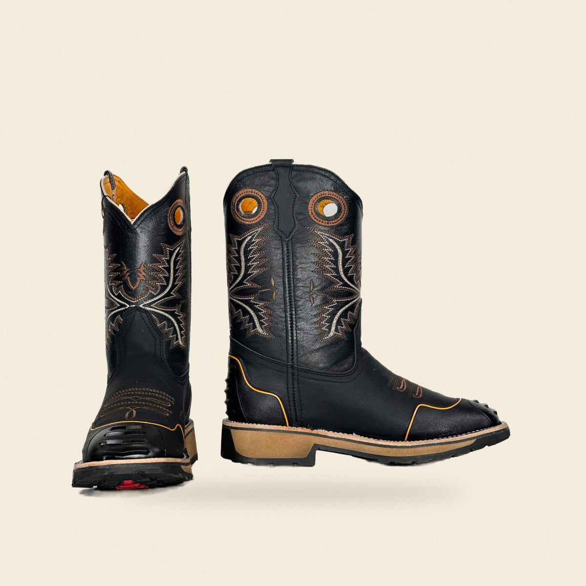 The Fayetteville — Leather Men's Cowboy Boot, front and side view