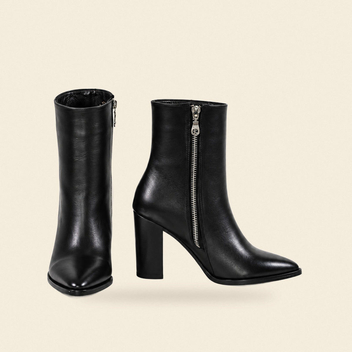 The Luciana — Leather Women's Cowboy Boot, front and side view