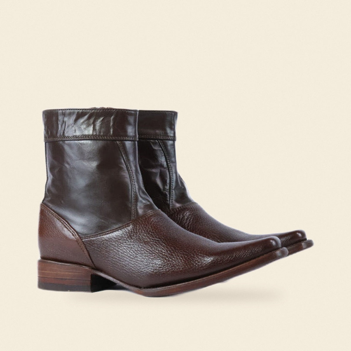 The Sheridan — Leather Men's Cowboy Boot, front and side view