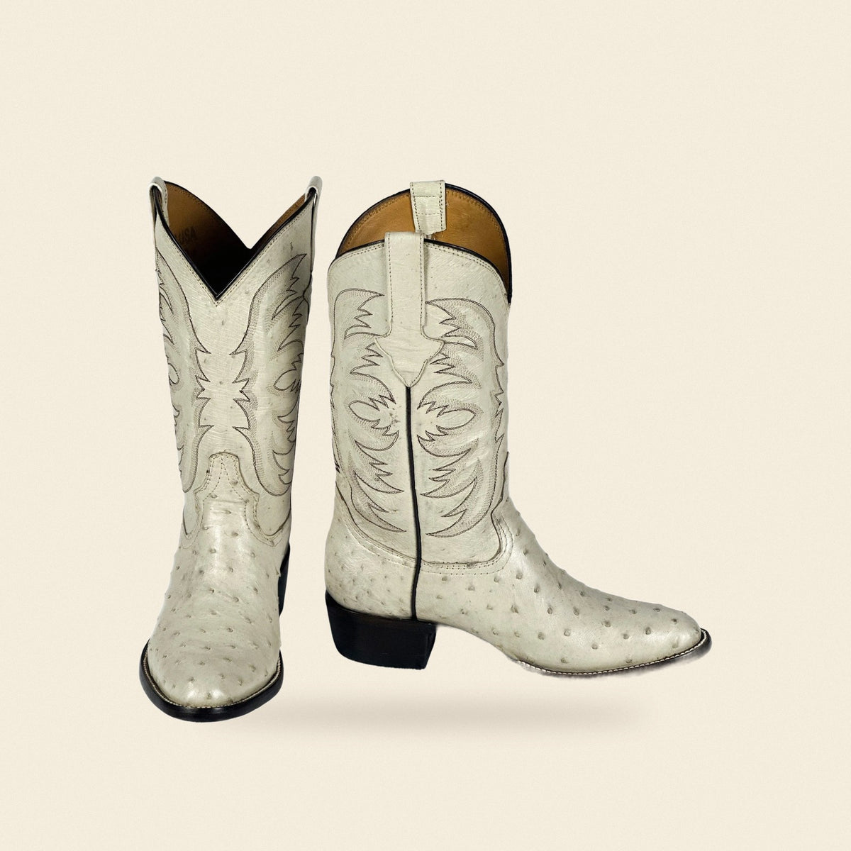 The Antonia — Ostrich Women's Cowboy Boot, front and side view