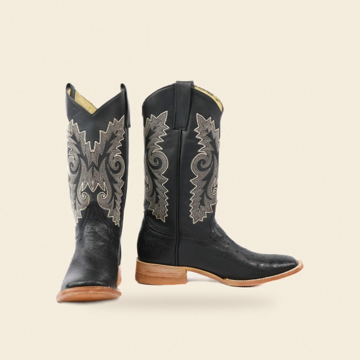 The Karnes — Ostrich Men's Cowboy Boot, front and side view