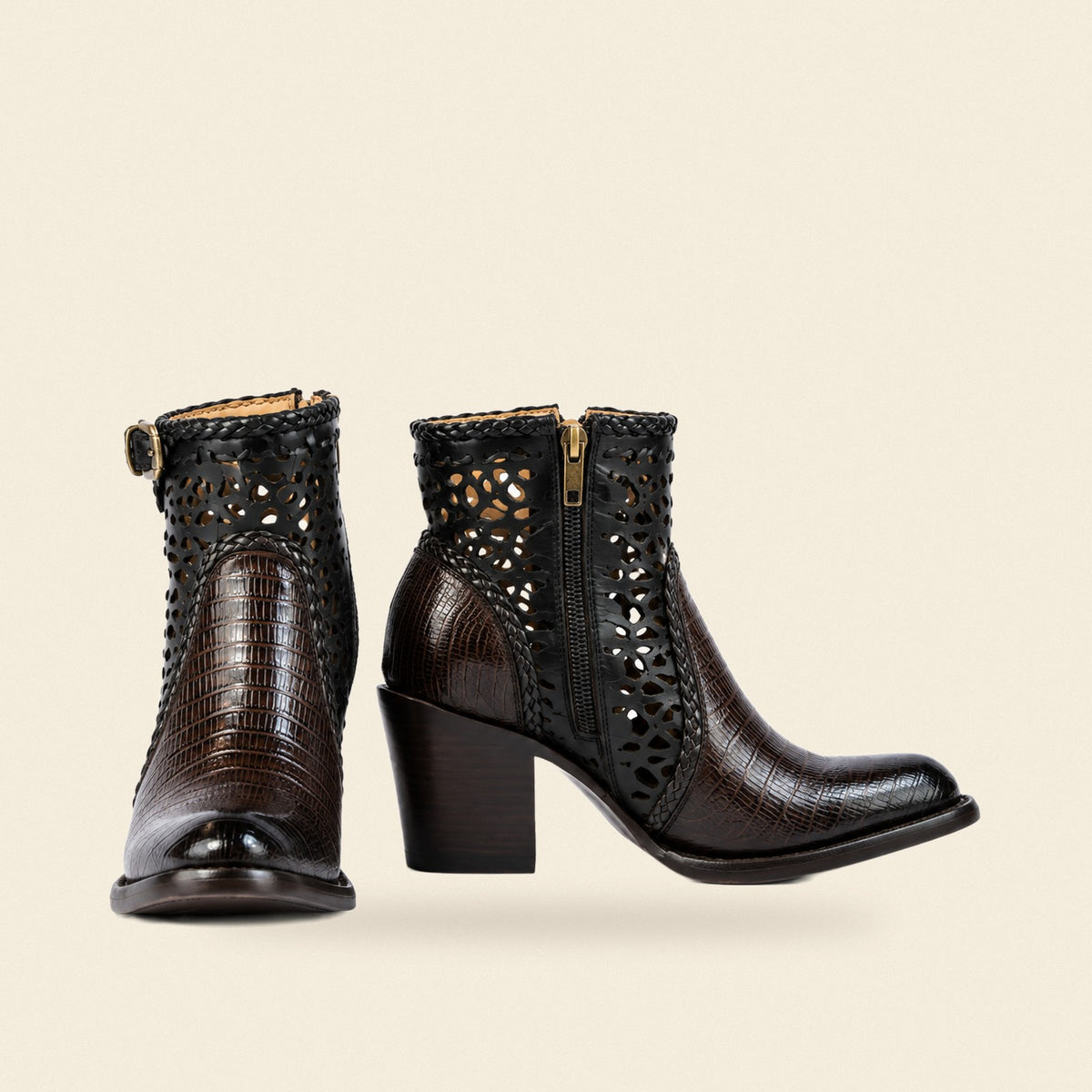 The Patricia — Python Women's Cowboy Boot, front and side view
