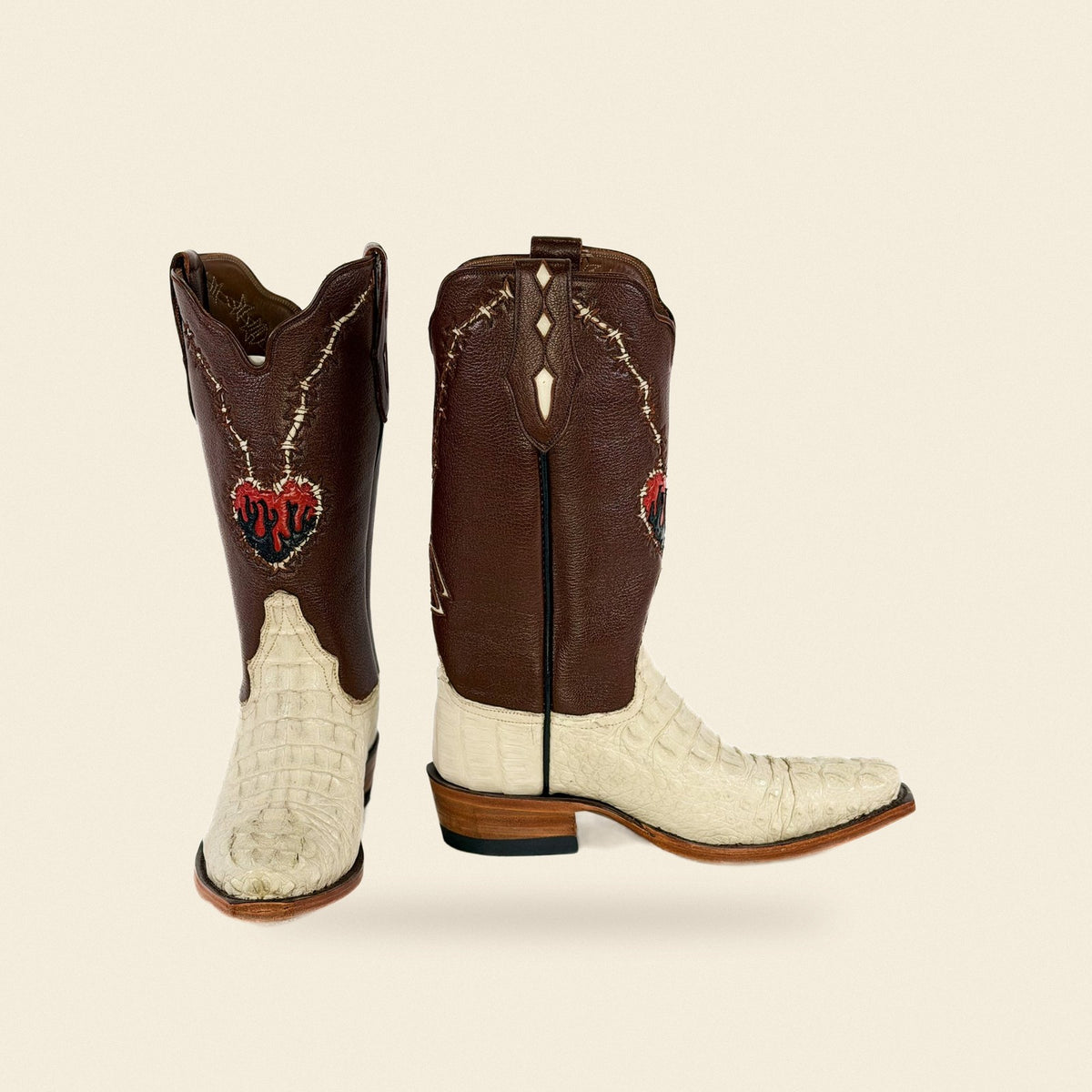The Veronica — Crocodile Snip Toe Women's Cowboy Boot, front and side view