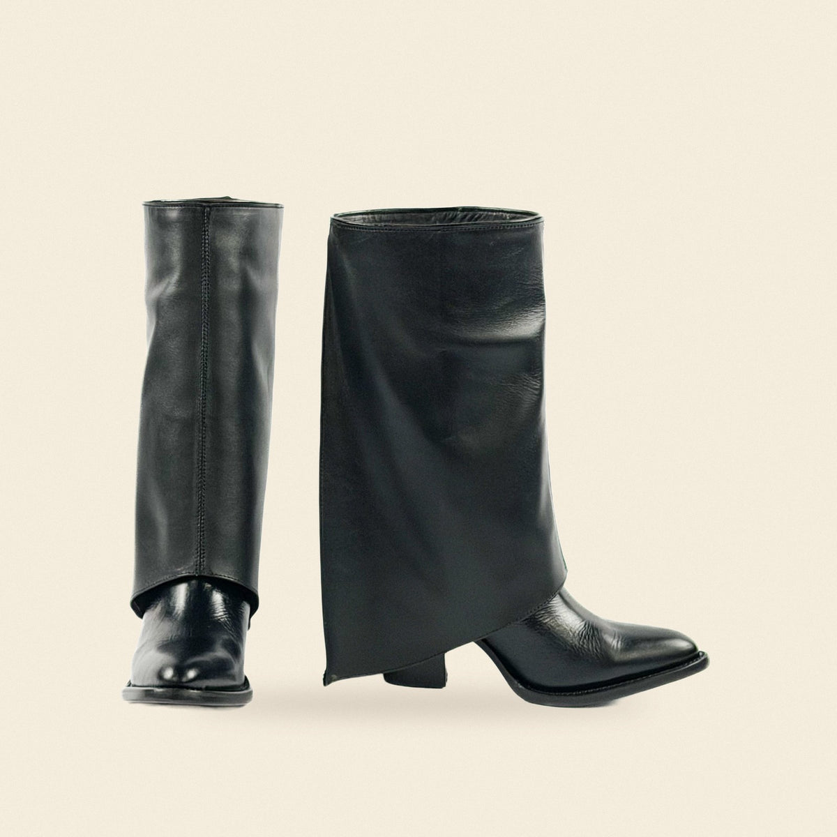 The Roberta — Leather Women's Cowboy Boot, front and side view