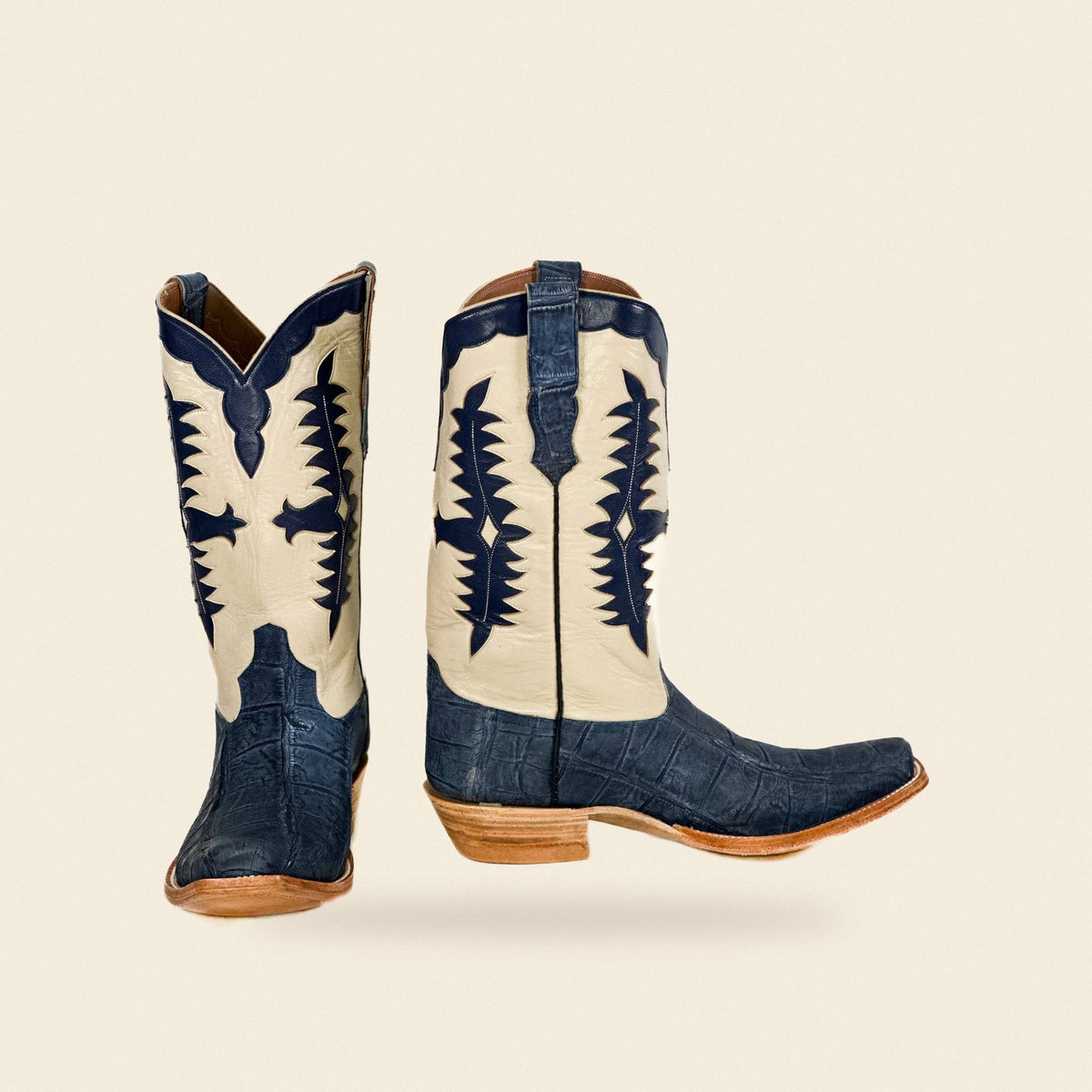 The Dripping Springs — Alligator Men's Cowboy Boot, front and side view