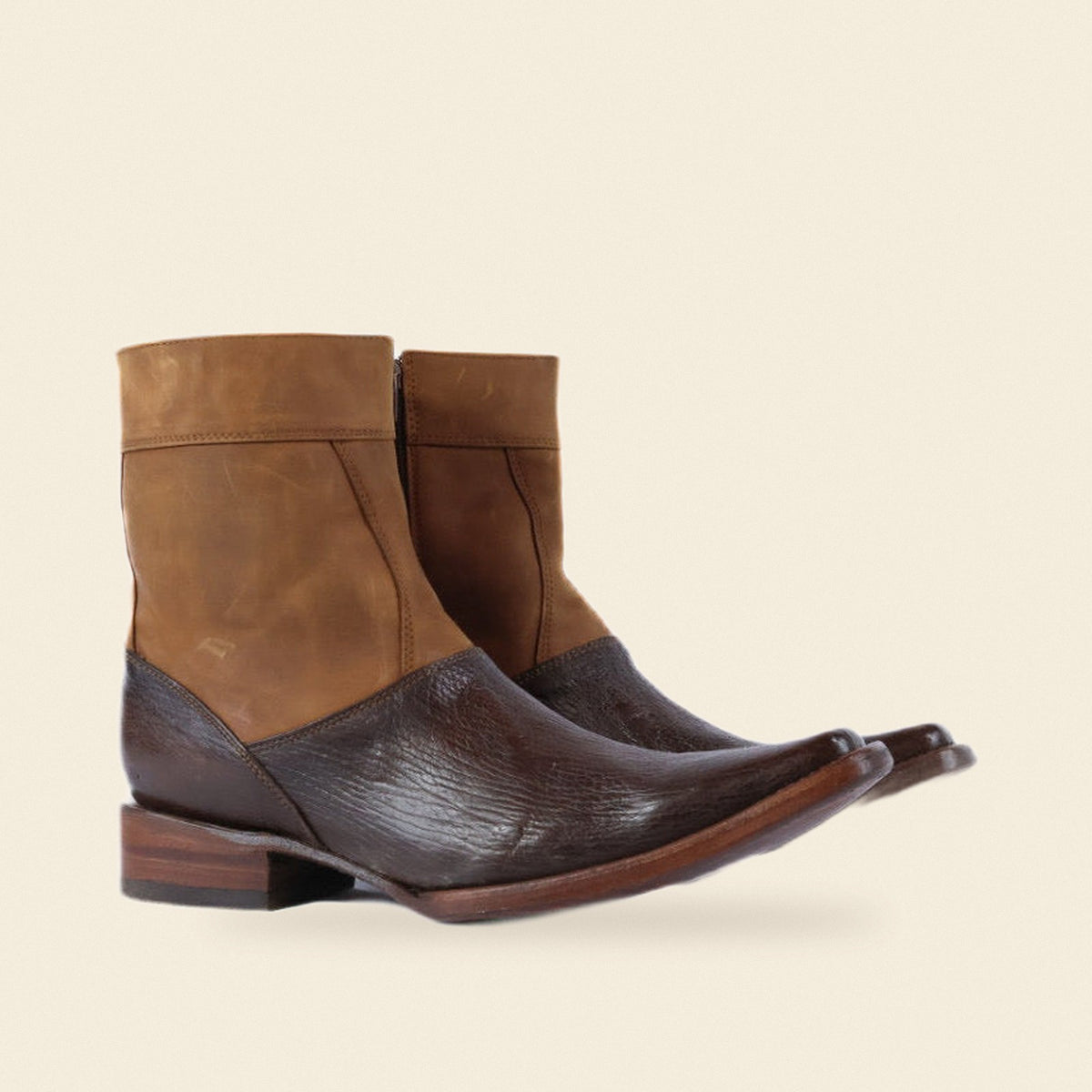 The Slocum — Leather Men's Cowboy Boot, front and side view