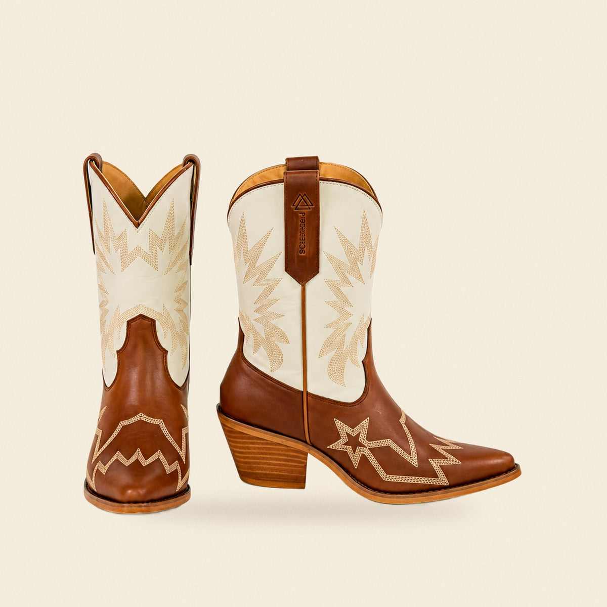 The Pilar — Leather Women's Cowboy Boot, front and side view