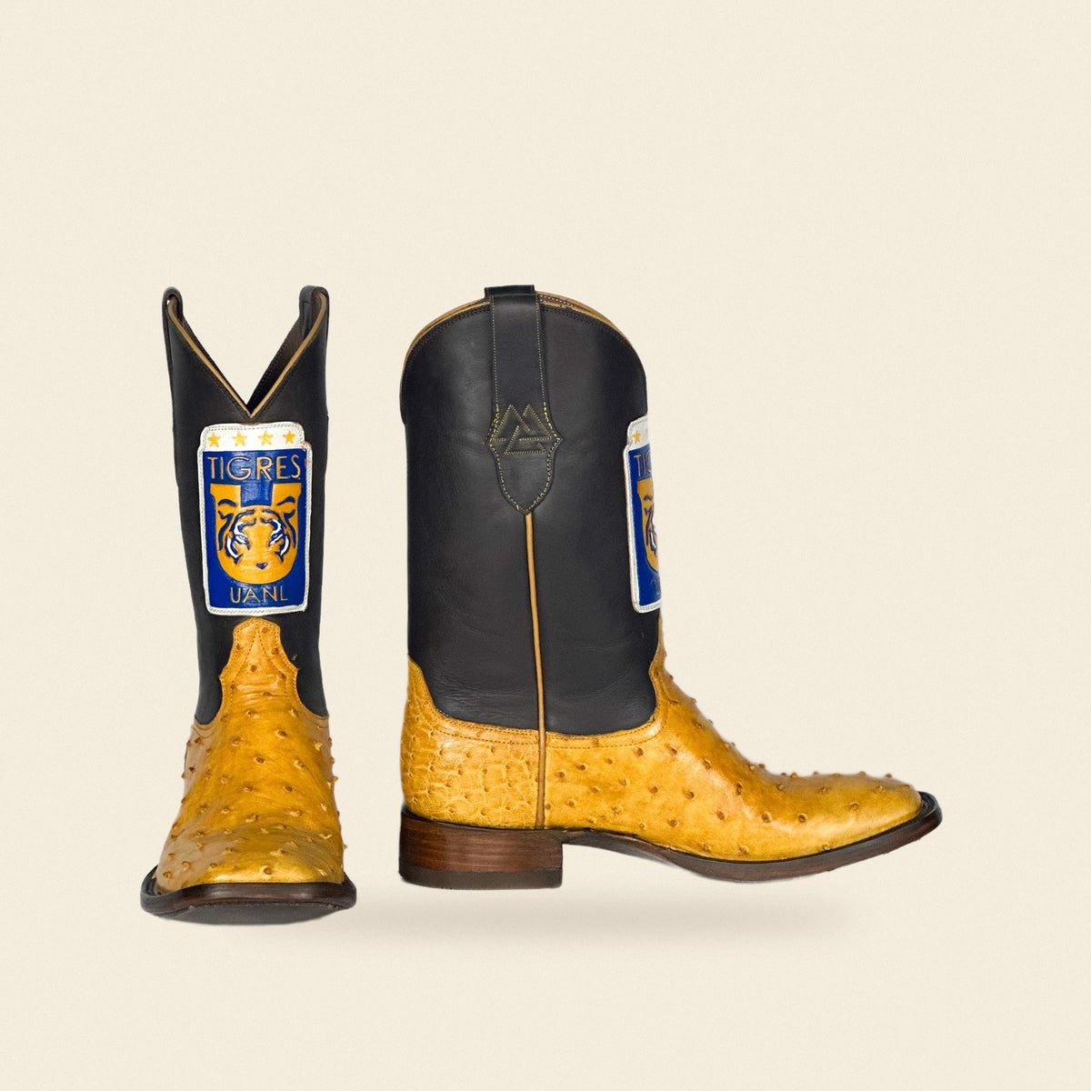 The Jarrell — Leather Men's Cowboy Boot, front and side view