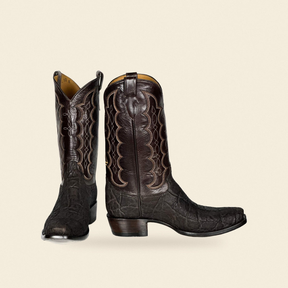 The Haskell — Leather Men's Cowboy Boot, front and side view