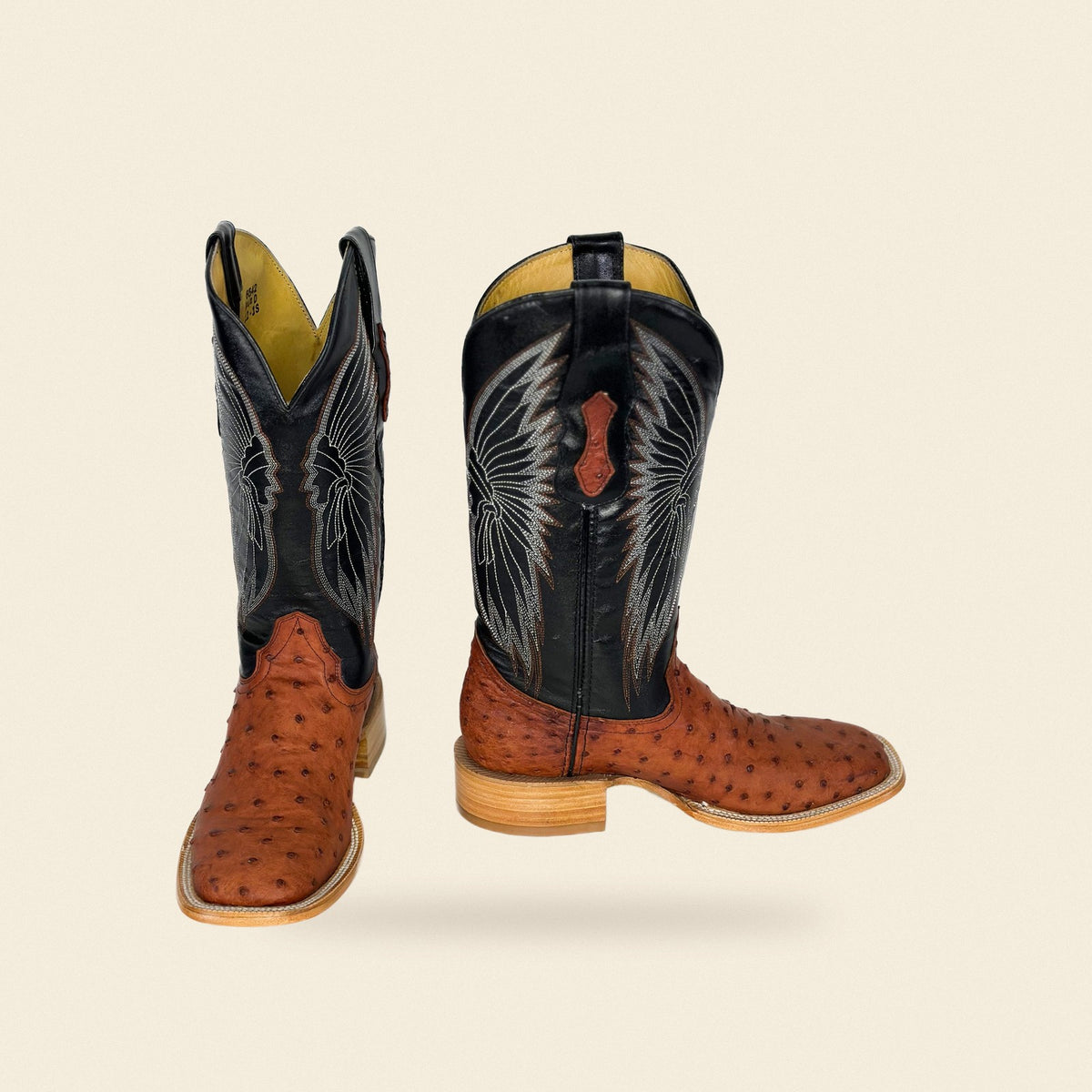 The Tomball — Ostrich Men's Cowboy Boot, front and side view