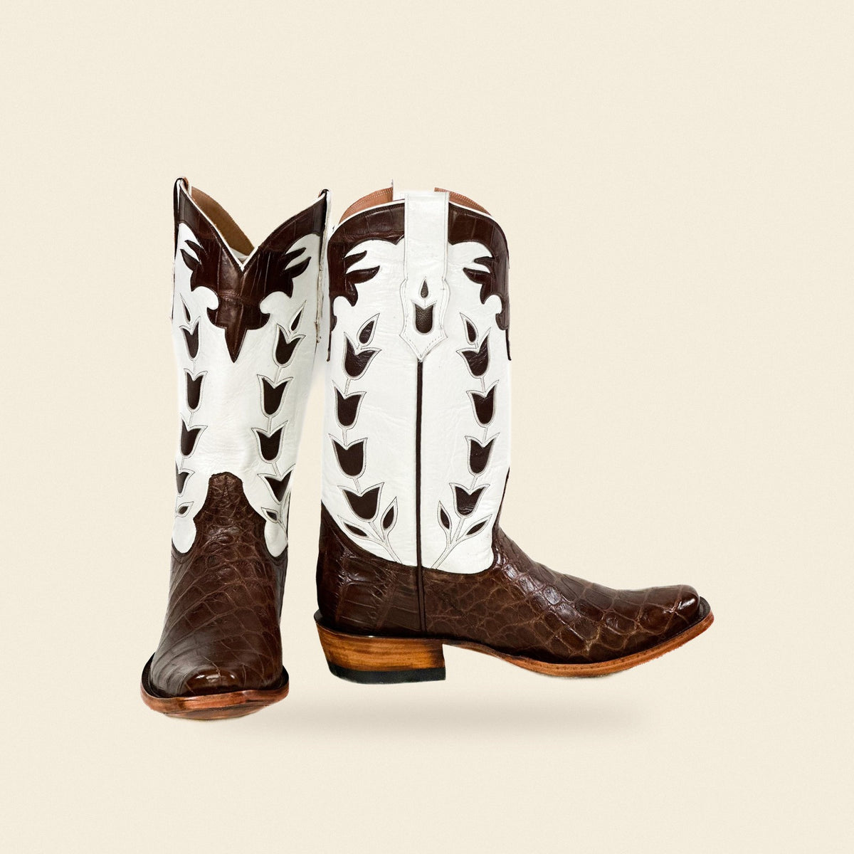 The Luling — Alligator Men's Cowboy Boot, front and side view