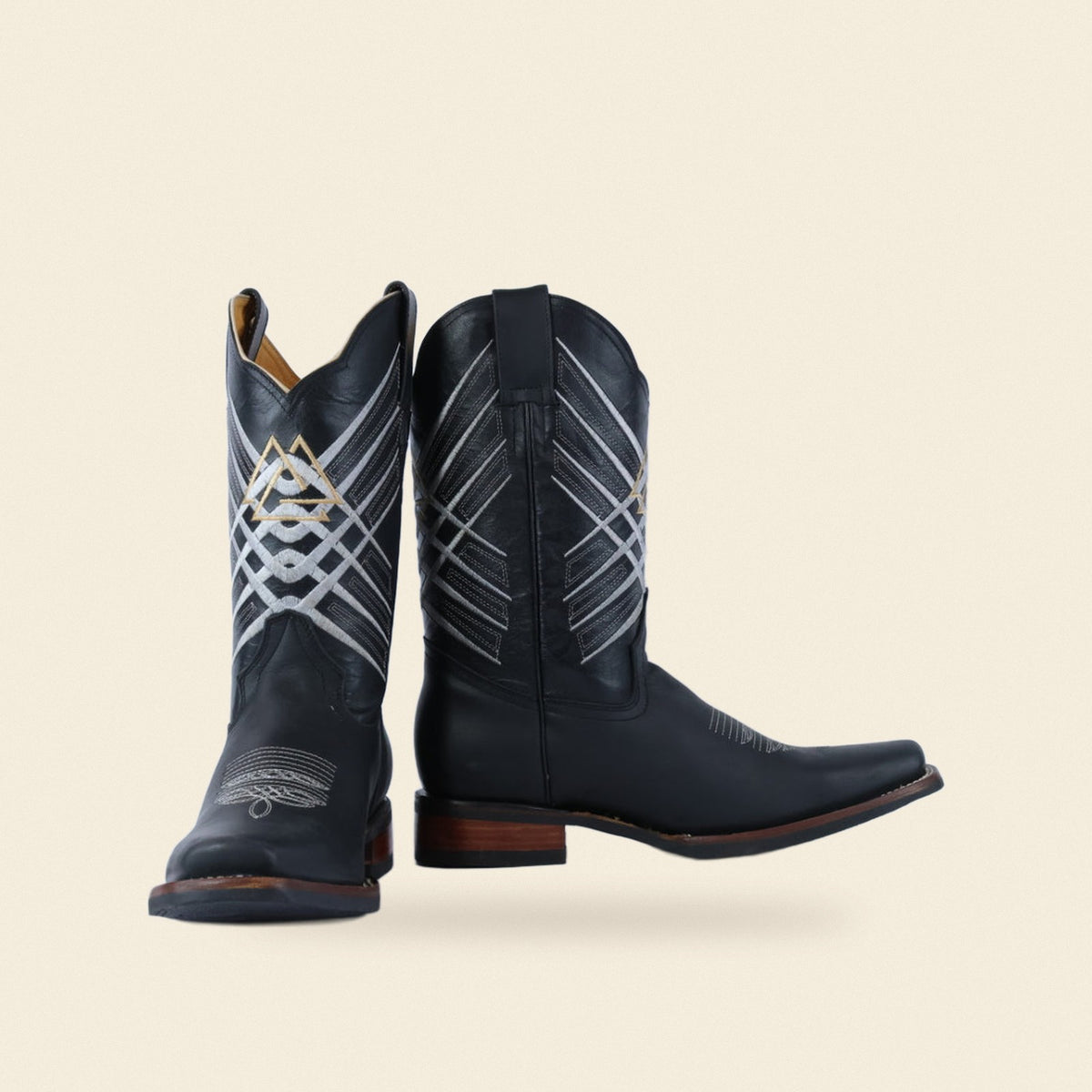 The Waller — Leather Men's Cowboy Boot, front and side view